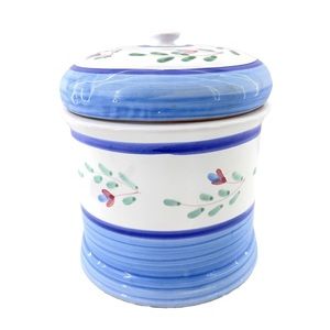 Caleca 8” Ceramic Cookie Jar Canister Hand Painted in Italy